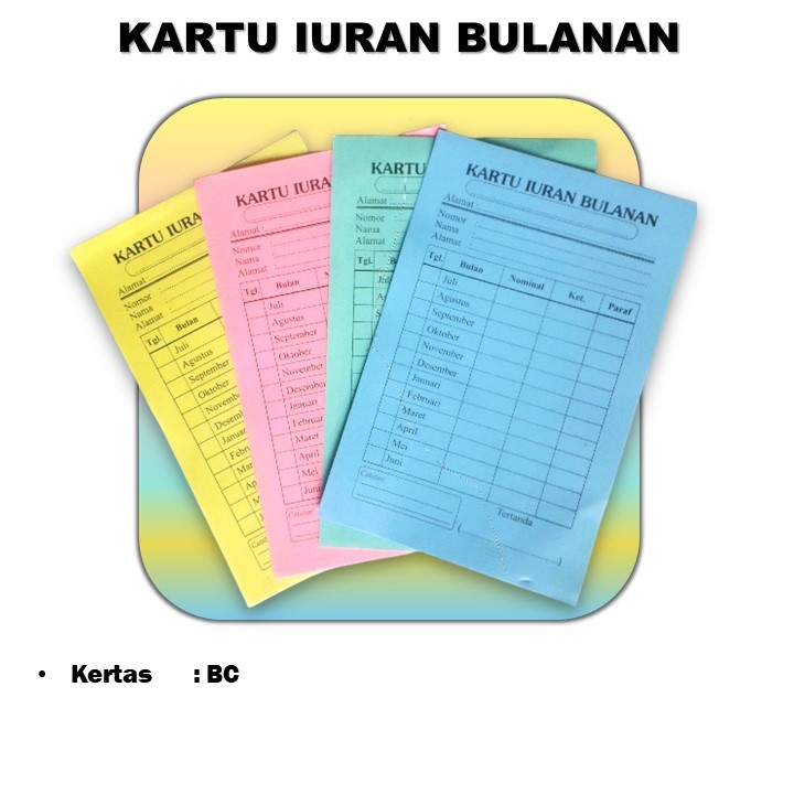 

KARTU IURAN BULANAN (25 LEMBAR)