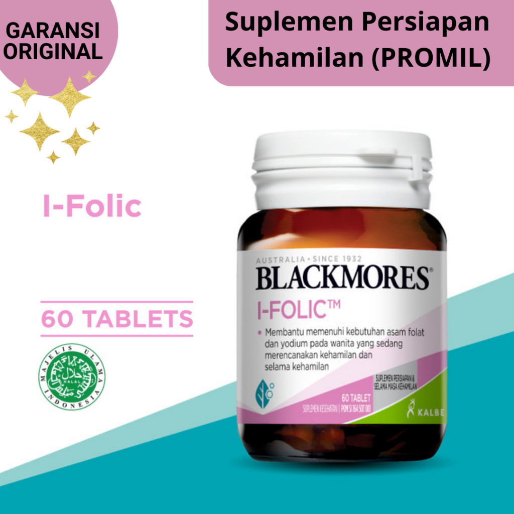 Blackmores i-Folic – Suplemen Asam Folat & Yodium untuk Persiapan Kehamilan Promil & Ibu Hamil