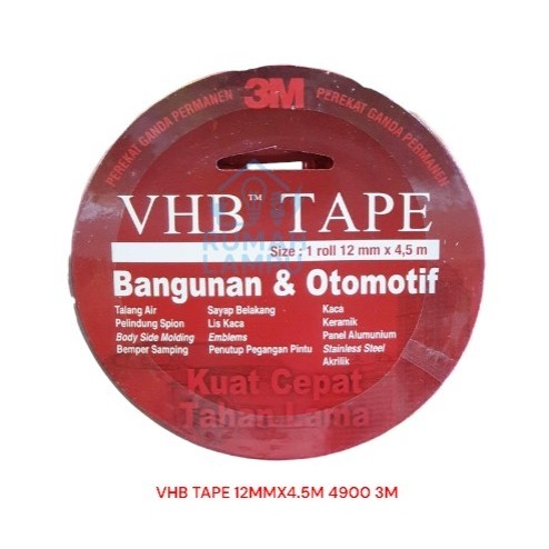 

VHB TAPE 3M PE FOAM PEREKAT DOUBLE TAP TIP BANGUNAN DAN OTOMOTIF SUPER KUAT LENGKET Ukuran 12MM x 4,5M Dobel Tep
