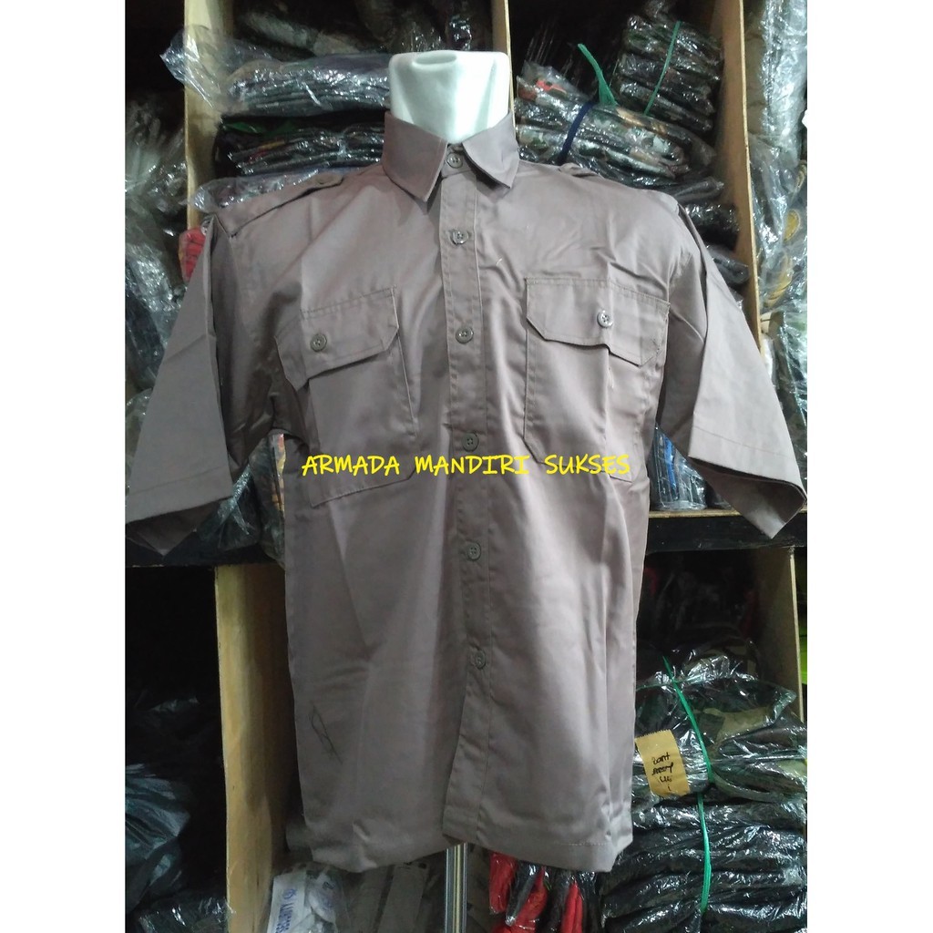 ATASAN BAJU PDH SATPAM COKLAT Seragam PDH Satpam Coklat - Seragam PDH Security Coklat