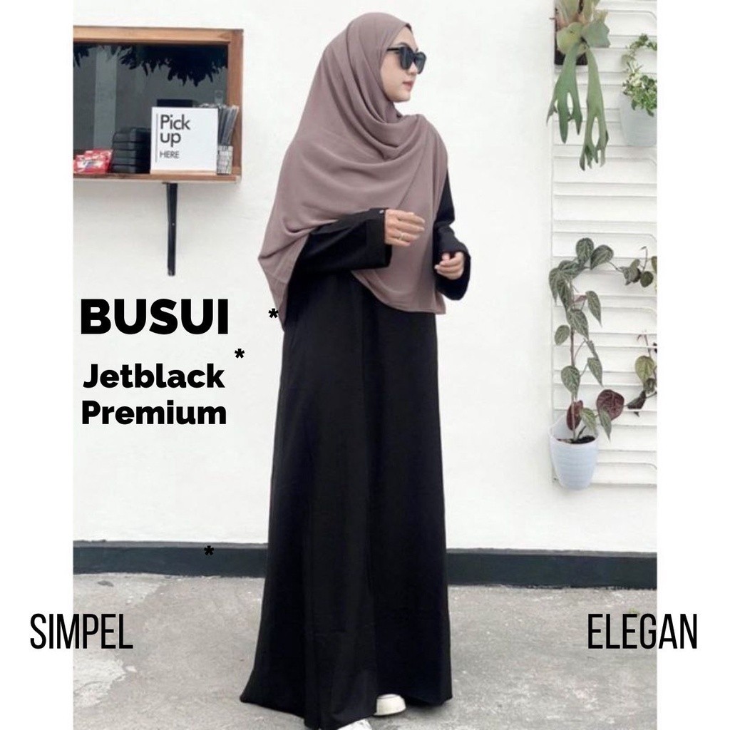 26 Exclusive Casual Abaya Hitam Polos Busui Turkey Abaya Fatimah Bahan JetBlack Lembut Arab Farisa O