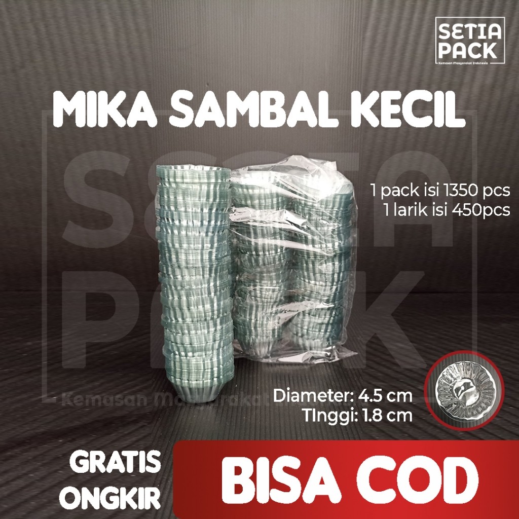 Mika Saus Kecil Tempat Tray Cup Sambal Sambel Saus Plastik Bening