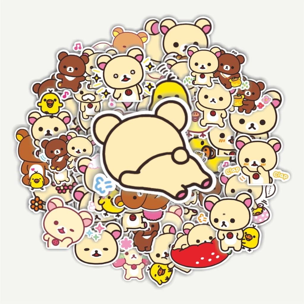 

Sticker Pack Stiker Line Korilakkuma San X Dekorasi Lucu Kreatif untuk Notebook, Skateboard, HP