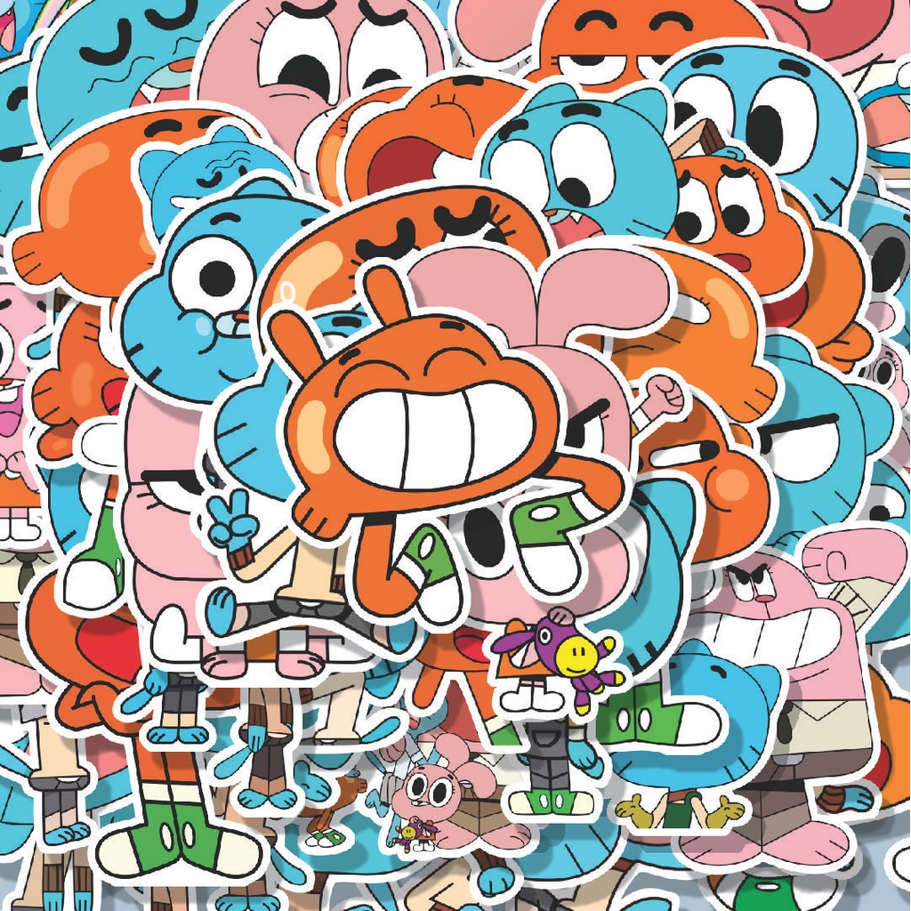 

100PCS Lucu Stiker Kartun The Amazing World Of Gumball Stiker Aesthetic Stiker Anti Air Stikers Berperekat Waterproof sticker decal buat Motor Helm Buku Journal Koper Casing HP Laptop Botol Minum Hadiah anak