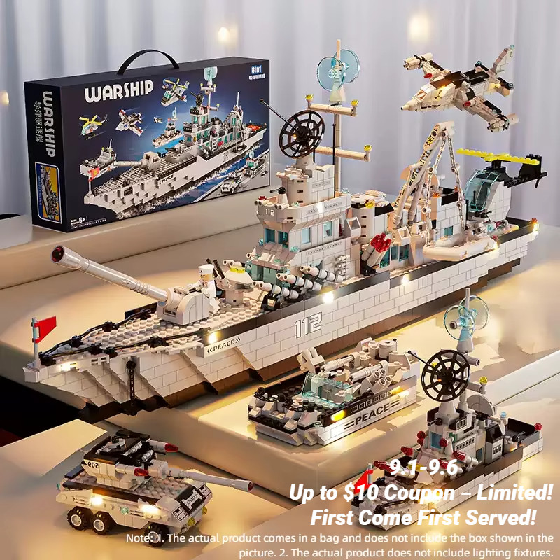 

ship Building Blocks Destroyer Aircraft Carrier Pirate Ship Cruiser Naval Battleship Models Toy for Boys Gifts