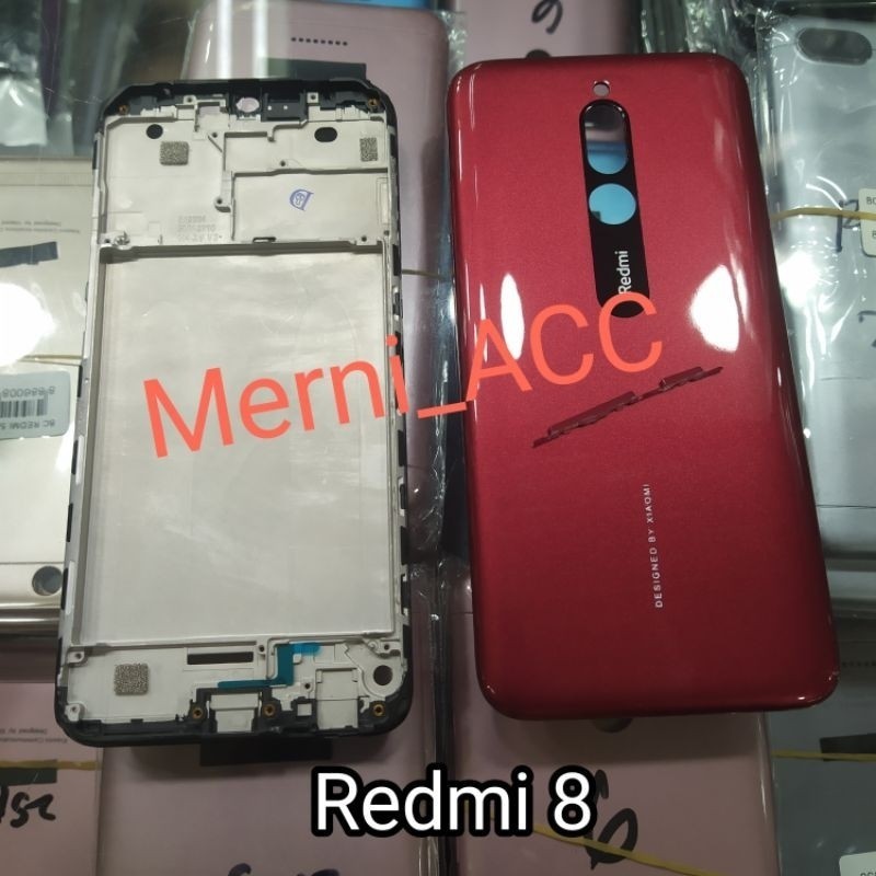 Hausing fullset frame lcd Xiaomi Redmi 8 Backdor dan Frame tulanng tengah