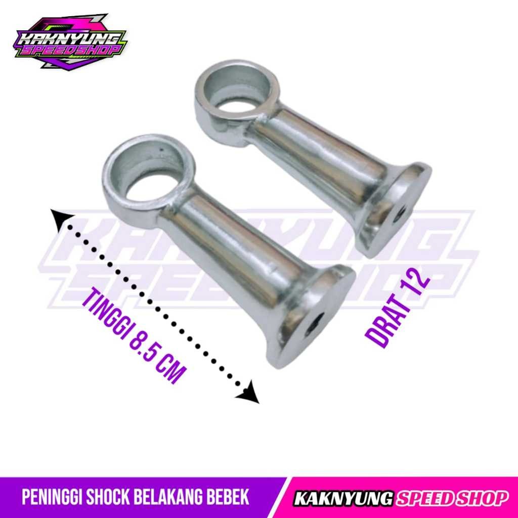 Peninggi Shock Belakang Bebek Tinggi 8.5 cm Drat 12 Satu Set