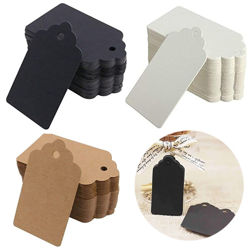 

100pcs Kraft Paper Tags with Strings Handmade with Love Hang Tags Garment Tags for Candy/Gift/Cookies Display Packing Label Card