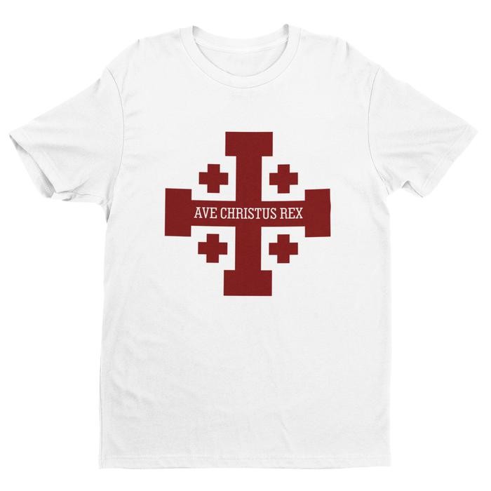 (COD) Kaos Rohani Kristen Jerusalem Cross Ave Christus REx - S