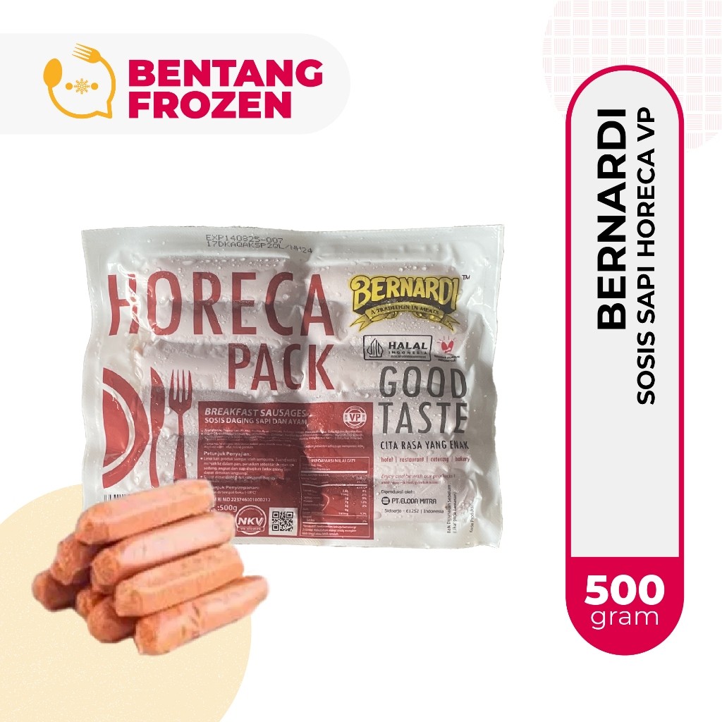 

Bernardi Sosis Kombinasi Sapi dan Ayam Horeca VP 500gr / Beef Breakfast Sausages