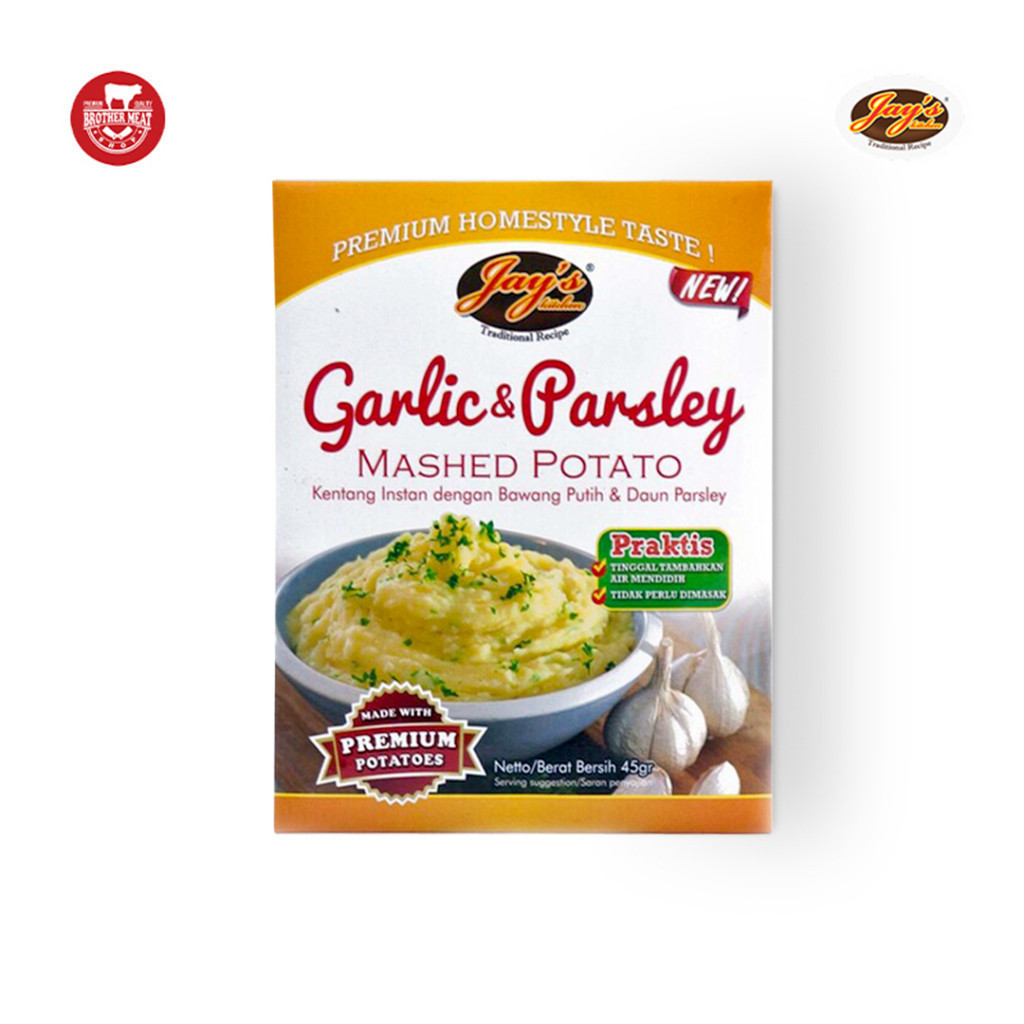 

Jay's Mashed Potato Garlic & Parsley 45gr, Bubuk Kentang Instan