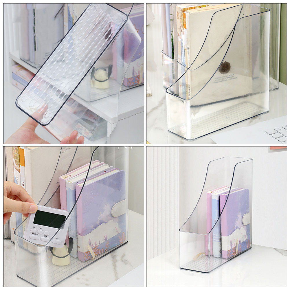

Transparent Desktop File Storage Box Acrylic Magazine File Holder Vertical Document A4 Papers Organizer For Office Home S-ool