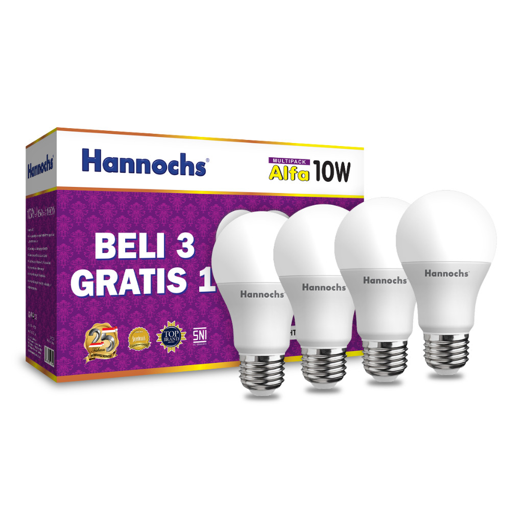 giandracomputer Hannochs Alfa Lampu Bohlam LED Cahaya Putih Super Terang Paket Ekonomis 6/10/13/18 W