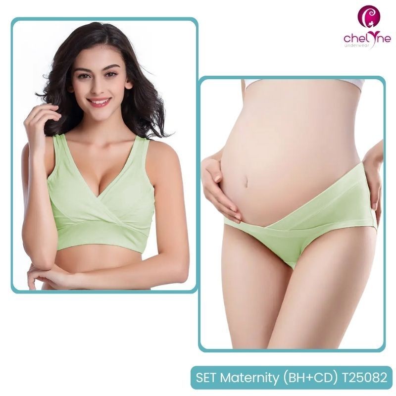 BH SET (Bra + CD) Hamil Maternity (L-XXL) T25082 Premium - Bahan Kaos Katun