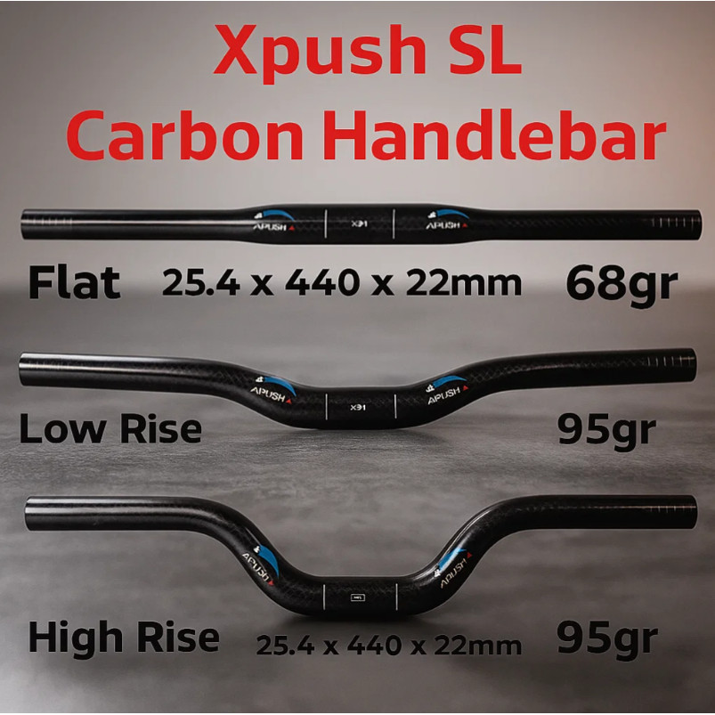 XPUSH Carbon Handlebar Setang Stang Karbon Premium Super Ringan untuk Sepeda Anak Pushbike Balance B