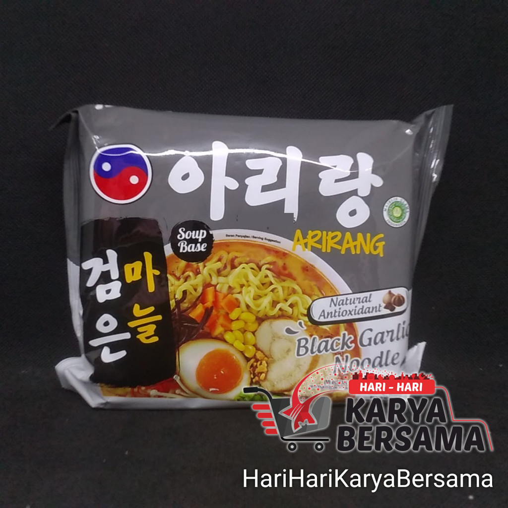 

MAKANAN MIE INSTAN ARIRANG BLACK GARLIC NOODLE MI KUAH RASA BAWANG HITAM 105GR