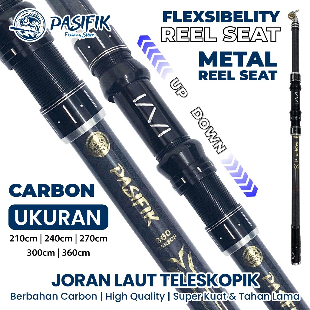 GERALSIR Pasifik Joran Laut Teleskopik High Carbon Joran Laut Portable Ring Original Guide untuk Lau
