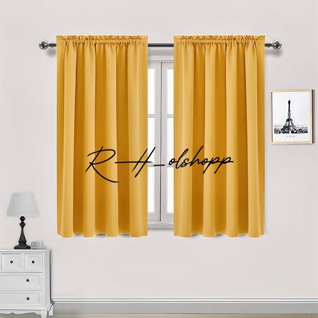 Gorden Jendela Polos Gorden Jendela Pendek Gorden Jendela Kamar Aesthetic Tirai Gorden L80xT140