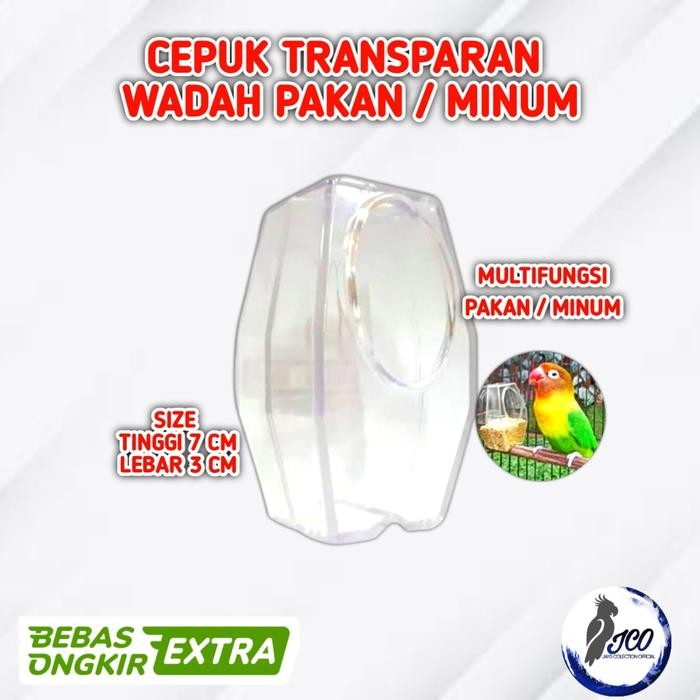 CEPUK PAKAN BURUNG ANTI TUMPAH CEPUK PAKAN MINUM BURUNG CEPUK AKRILIK