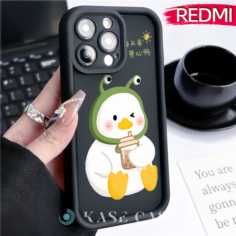 Lucu Duck Silicone SoftCase Redmi NOTE 13 Pro Redmi 12 13C Xiaomi-POCO-M4 Pro Soft Polos Hitam TPU T
