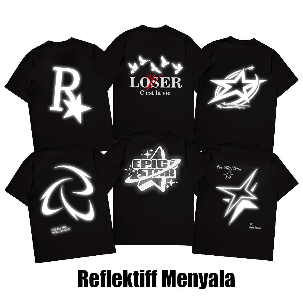Lsingers Kids Perak Reflektif Kaos Anak 6-13 THN   Laki-laki dan Perempuan Reguler Fashion Korean St