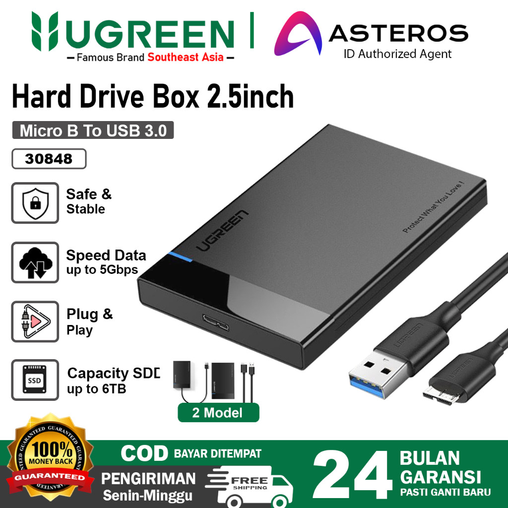 UGREEN Casing Hardisk External HDD 2,5 "SATA USB 3.0