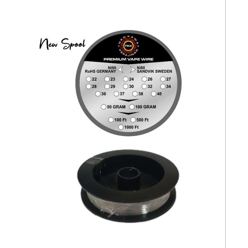 Nichrome 80  Ni80 Sweden Swedia 22 24 26 27 28 29 30 32 34 36 37 38 per 50 gram Kualitas Premium Hig