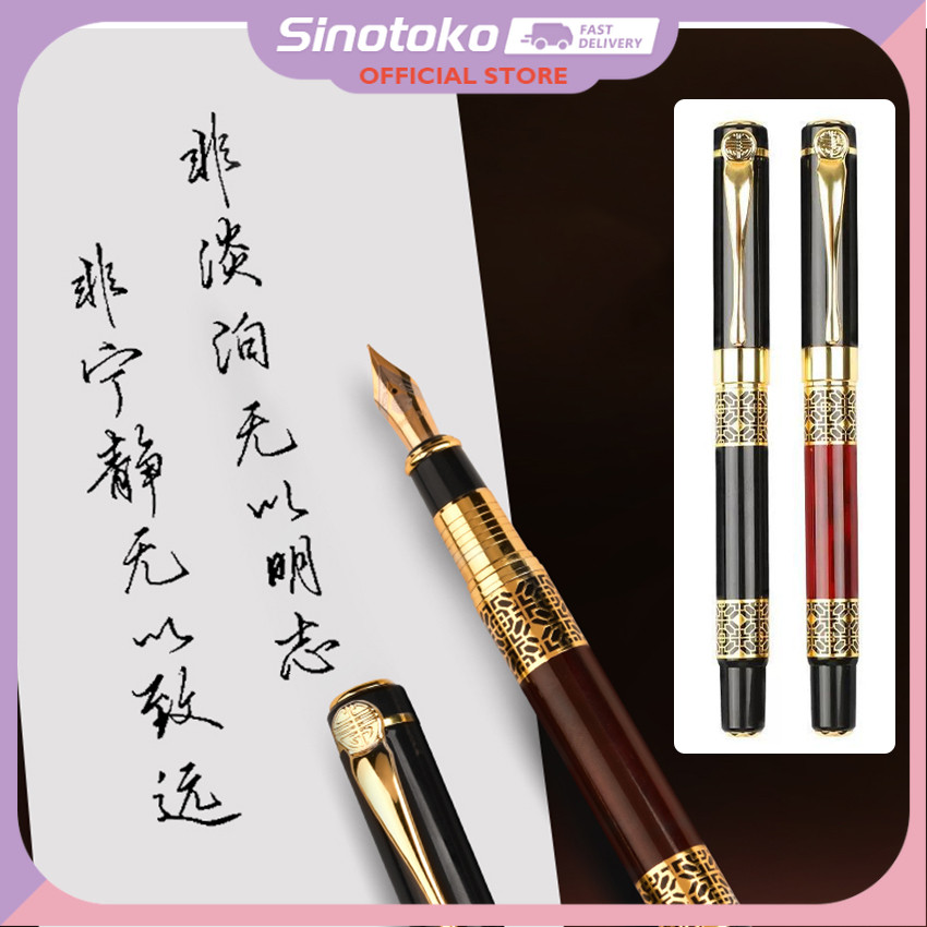 Pena Fountain Pen Tinta Mewah Aesthetic 0.5mm (motif hitam untuk tanda tangan), ada Fountain Pen Gay