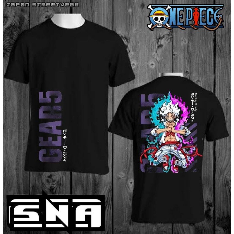 Kaos Distro Anime One Piece Luffy Gear5 3D Outfit Kualitas Premium Atasan Baju Pria Nyaman