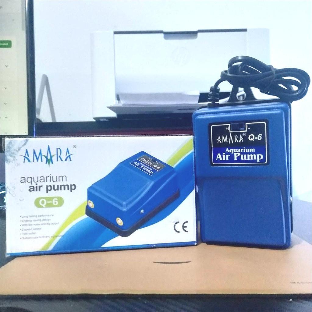 POMPA UDARA 2 LUBANG AMARA Q6 AIRATOR AERATOR  2 LUBANG AIRR PUMP POMPA OXIGEN UDARA IKAN KOLAM AQUA