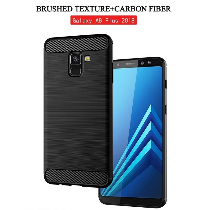 CASE SAMSUNG A8 PLUS 2018 CASE RUGGED CARBON ARMOR ANTI SHOCKON