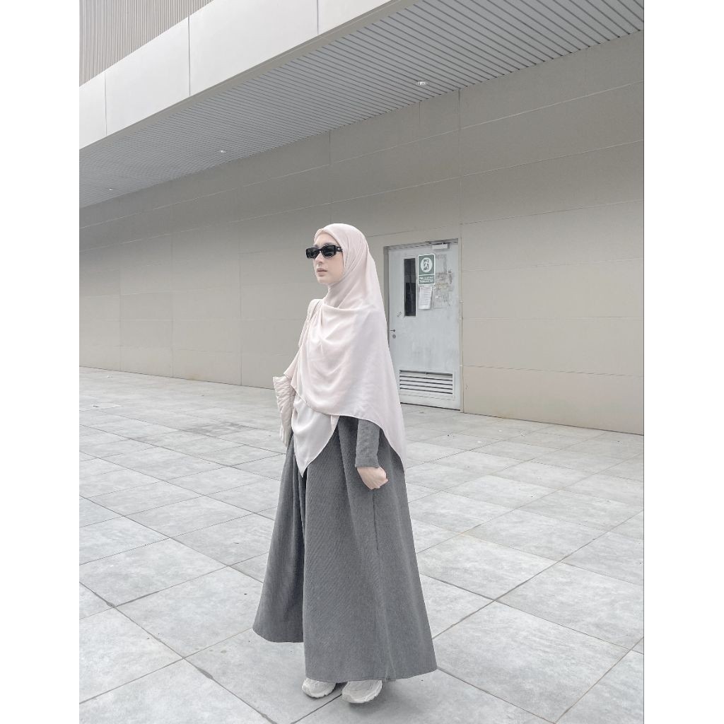 Mina Abaya Kint Canola/Abaya Kaos/Gamis Kaos / Abaya Knit