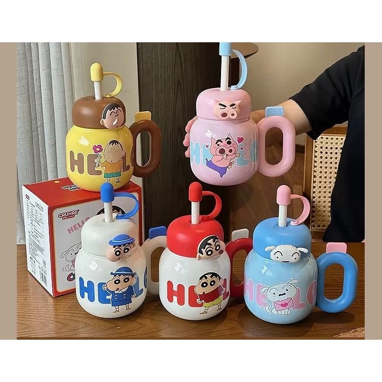 Gelas Sedot Stainless SUS 316 Karakter Sinchan Lucu 730ML