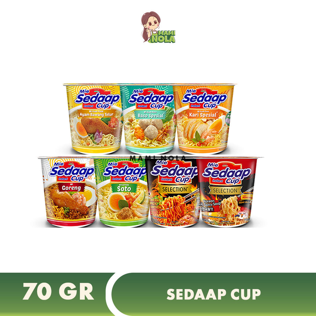 Mie Sedaap Cup Aneka Varian Rasa 70gr