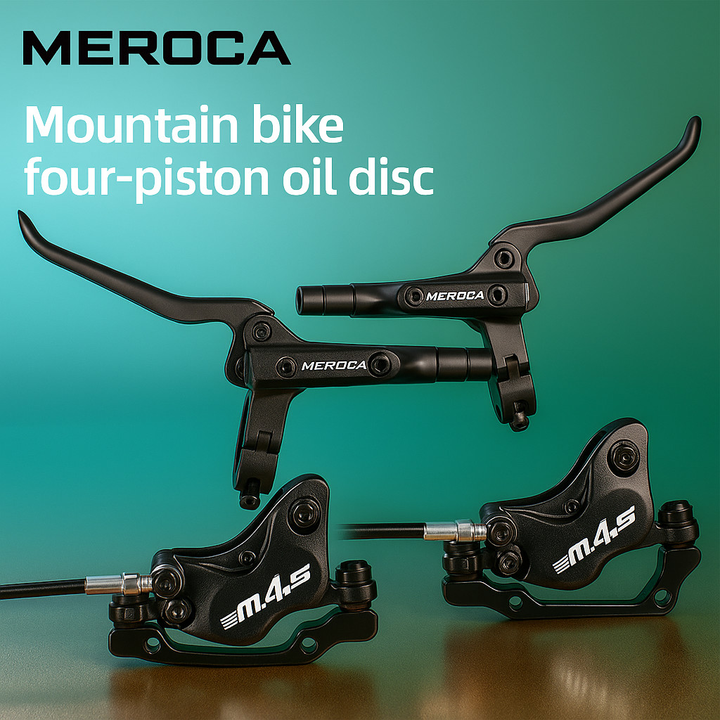 Meroca M4S Brakeset Hydraulic 4 Piston Rem Cakram Sepeda Hidrolis Depan Belakang Set Rem MTB Downhil