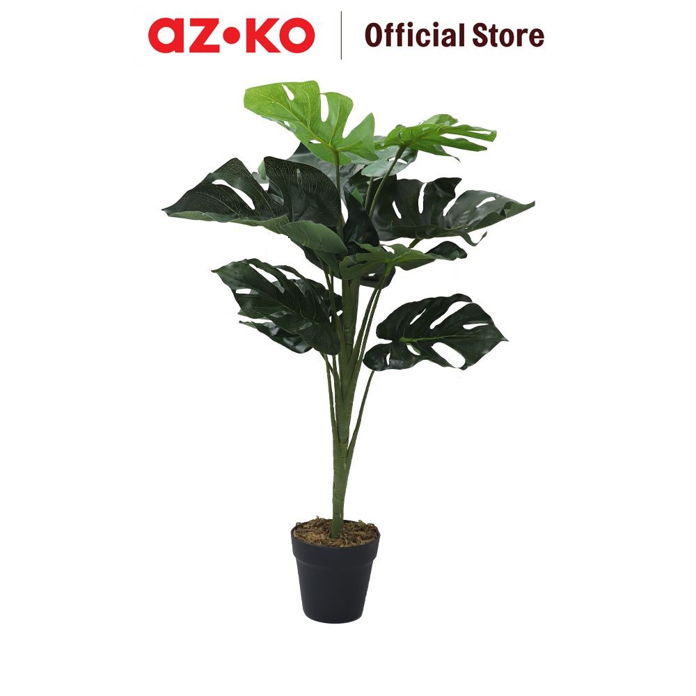 AZKO Arthome 75 cm Tanaman Artifisial Monstera Dengan Pot Tanaman Artifisial Monstera Fake Plant Tan