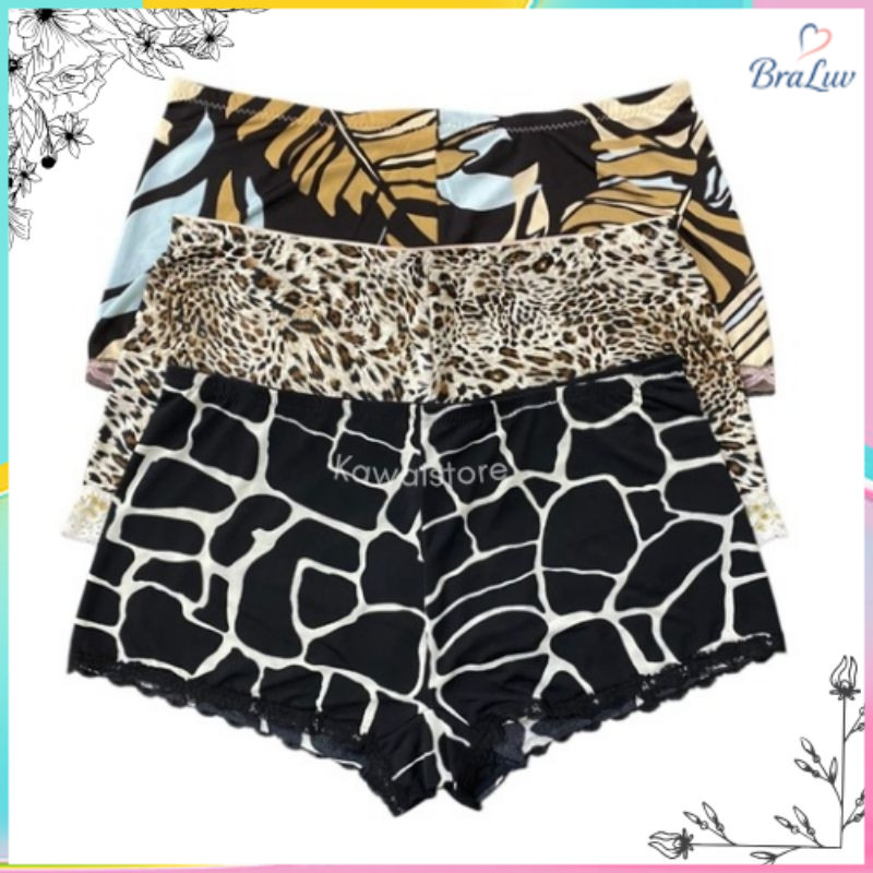 braluv Celana Dalam Wanita Jupe Motif / CD Wanita segiempat / Boxer Wanita Jumbo L. XL. XXL. XXX