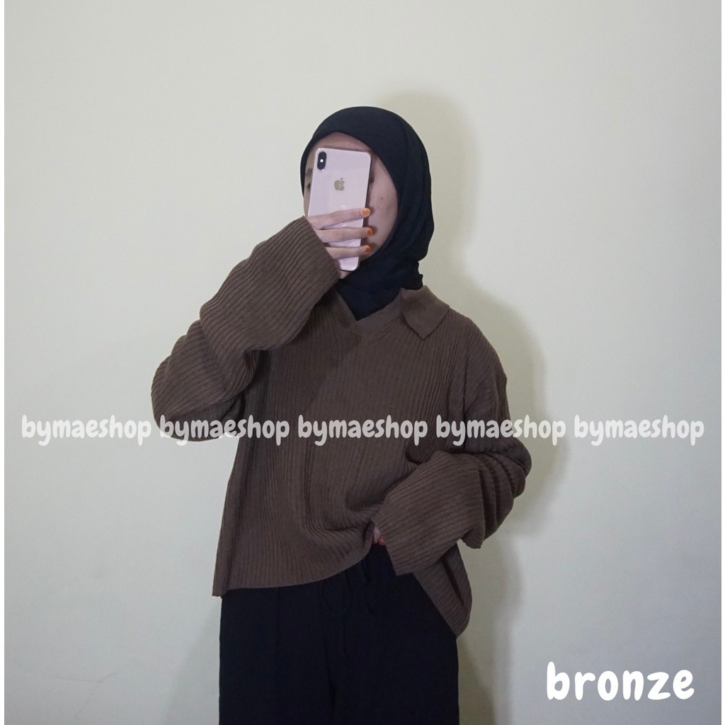 TERMURAH ZEA POLO CROP TOP KNIT ghf-0