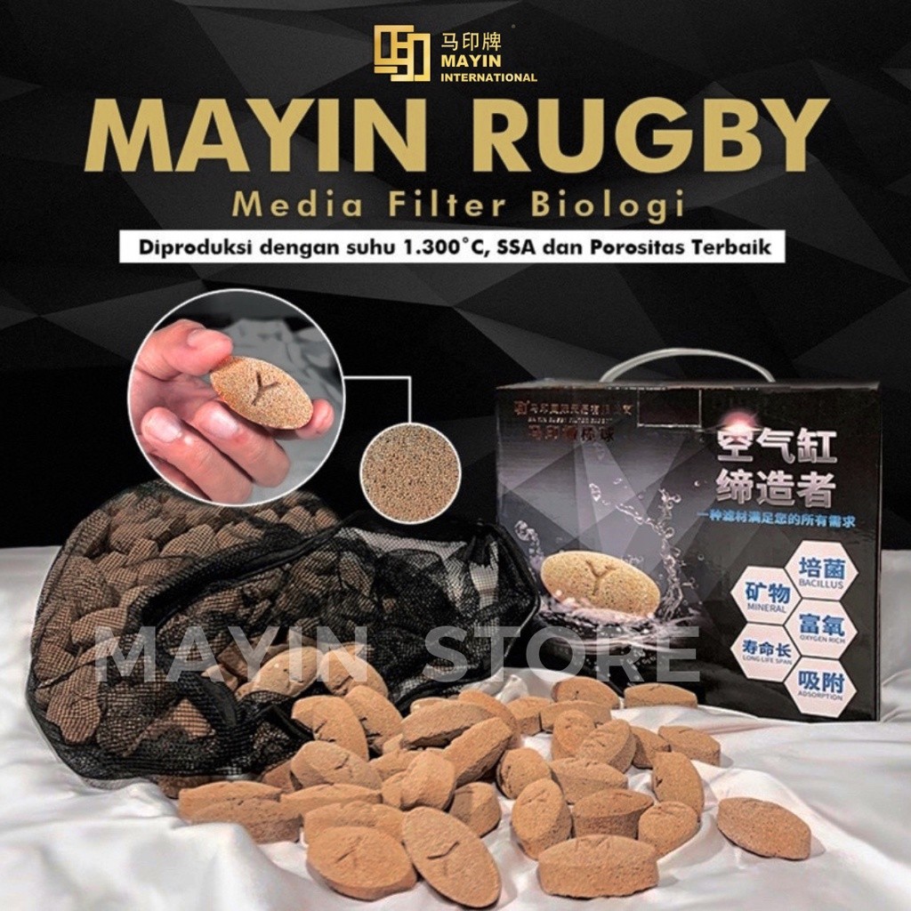MAYIN Rugby Media Filter Biologis Rumah Bakteri Aquarium Akuarium Ikan Arwana Arowana Koki Koi Preda