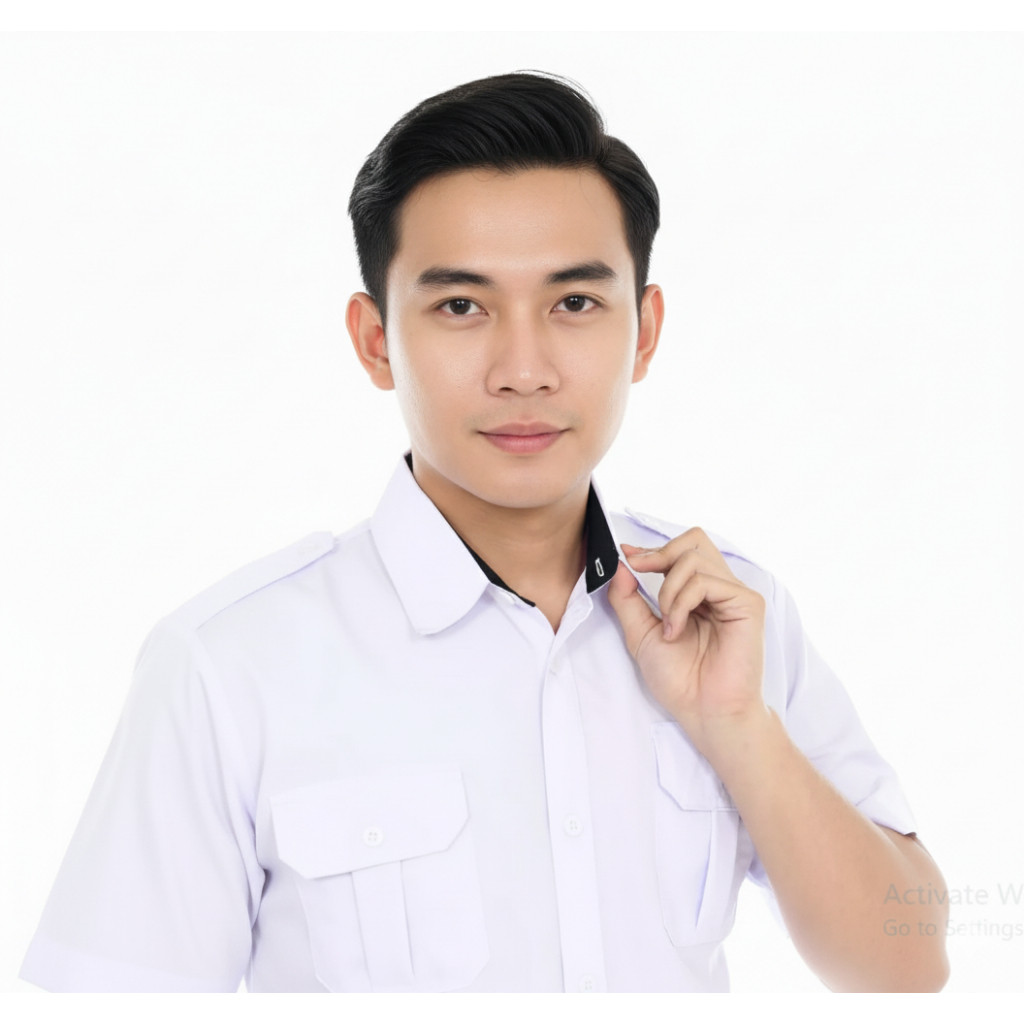 (PROMO) Baju Dinas Putih Pria Lengan Pendek Seragam PNS Putih Pria Kemeja Pdh Putih Pns Pria Kerah H