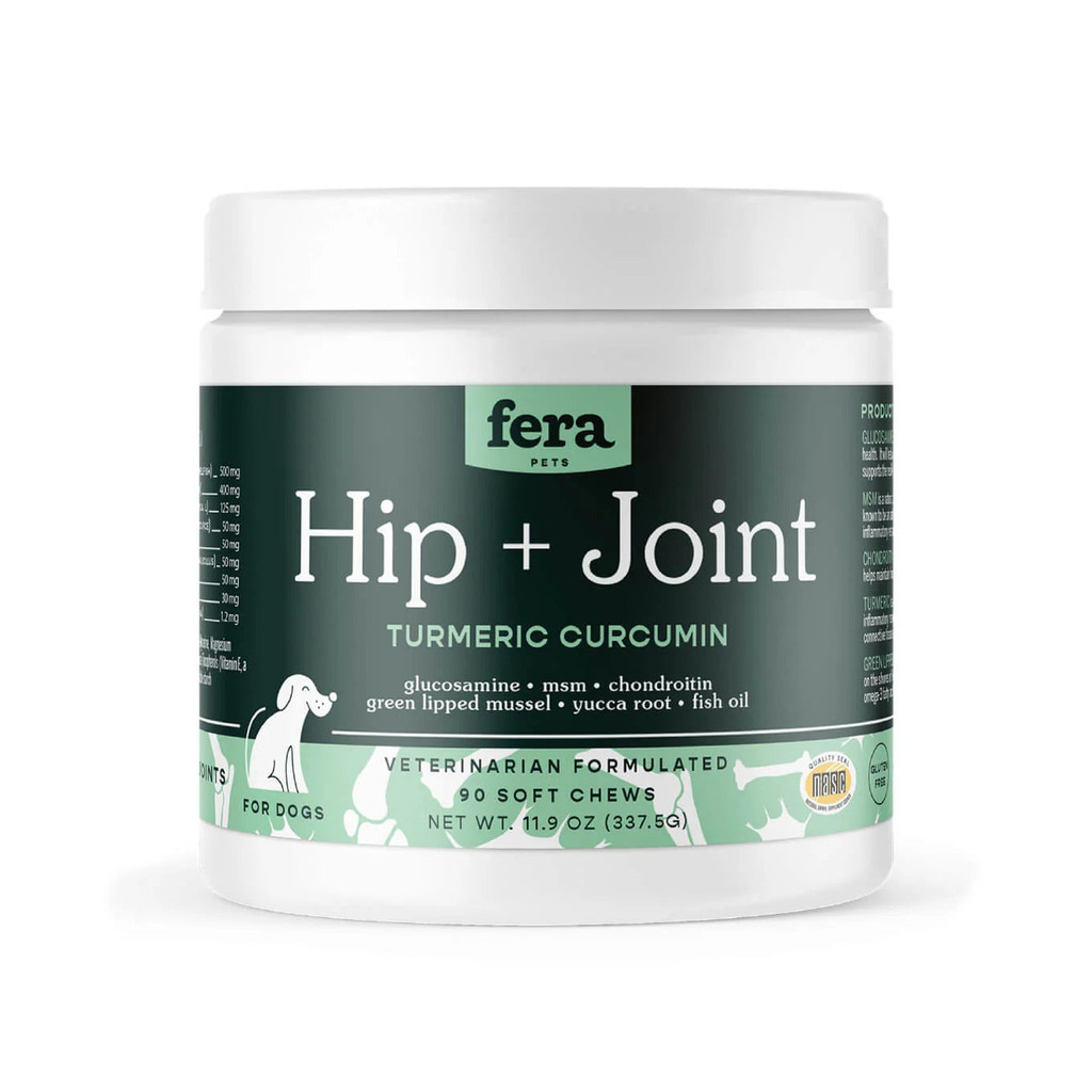 Fera Pets Hip + Joint Turmeric Curcumin For Dogs - 90 Soft Chews
