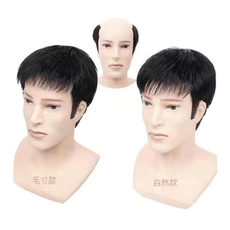 Wig Rambut Pendek Pria, Wig Rambut Palsu Gaya Korea, Tekstur Perm Morgan Tampan, Rambut Asli Ringan 