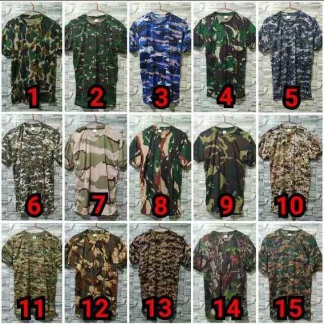 KAOS PENDEK LORENG ARMY DEWASA / KAOS LORENG