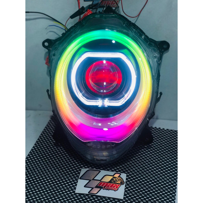 BILED AES TURBO 3inci SCOOPY NEW+HEADLAMP N ALIS DRL AES SCOOPY TERBARU