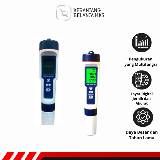 Alat Ukur Kualitas Air Digital 5in1 PH TDS EC Meter Pen