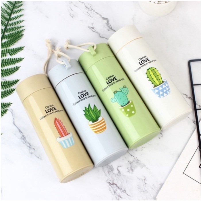 MG - Botol Kaca Kaktus Tanpa Box Bottle Tumbler Glass Termos Air