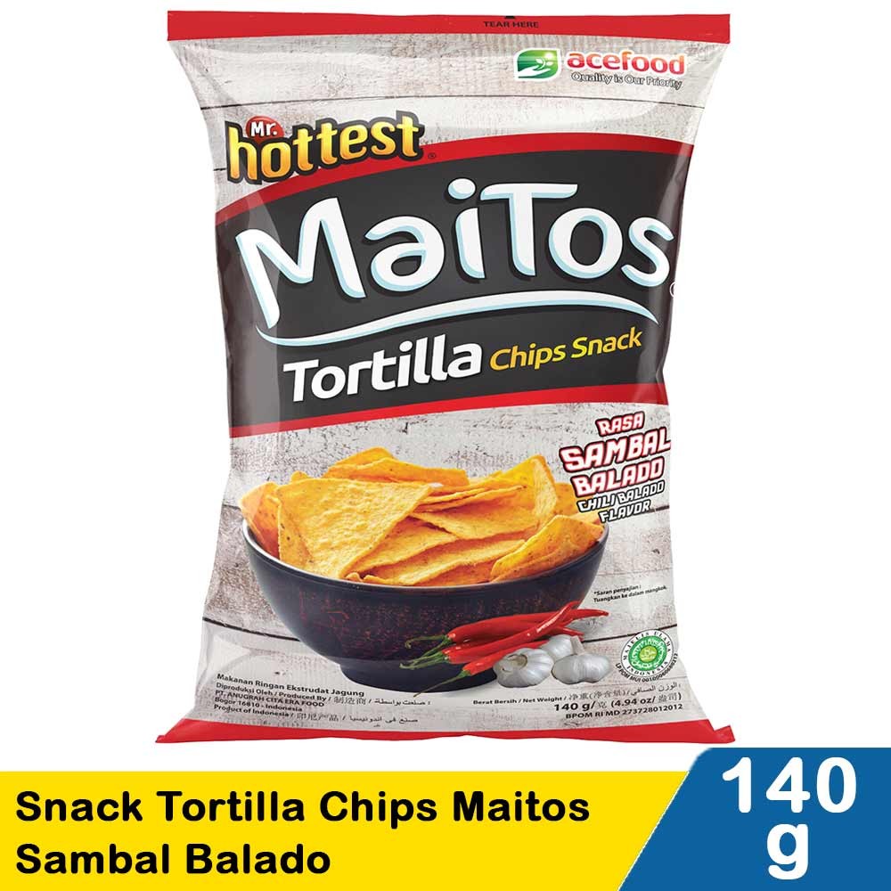 MR.HOTTEST SNACK TORTILLA CHIPS MAITOS SAMBAL BALADO 140g
