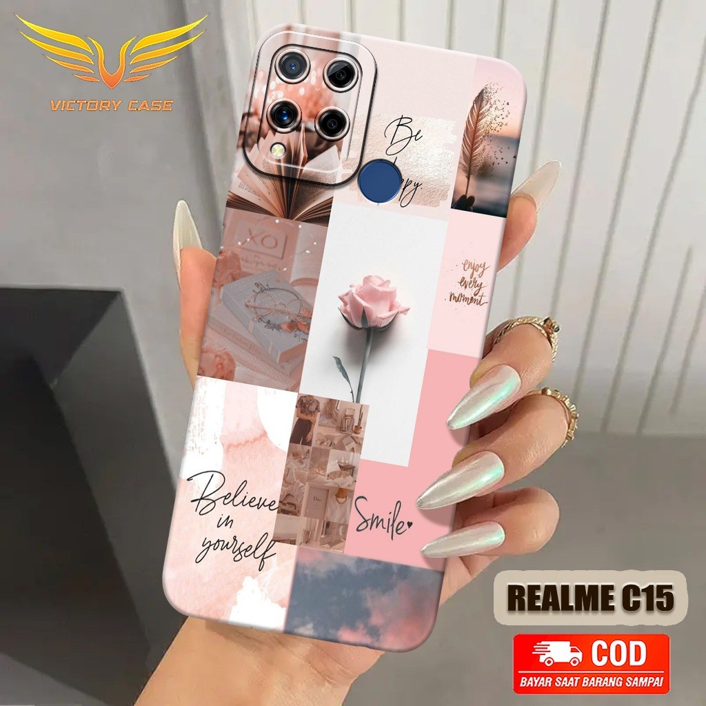 New Aesthetic Case - Softcase Realme C15 Terbaru - Case Hp Realme C15 - Casing Realme C15 - Case Len