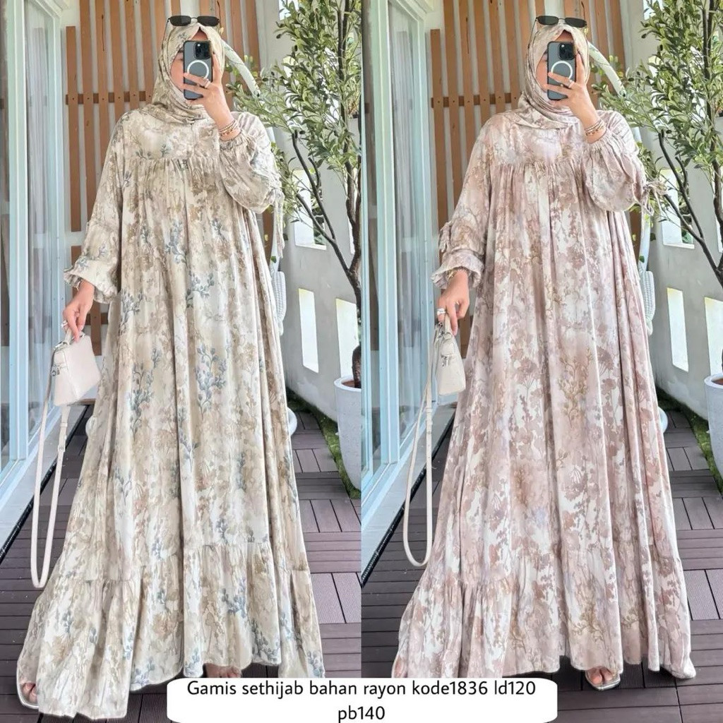 ISYANA SET BERGO PREMIUM VIRAL GAMIS JUMBO RAYON SET HIJAB TERBARU