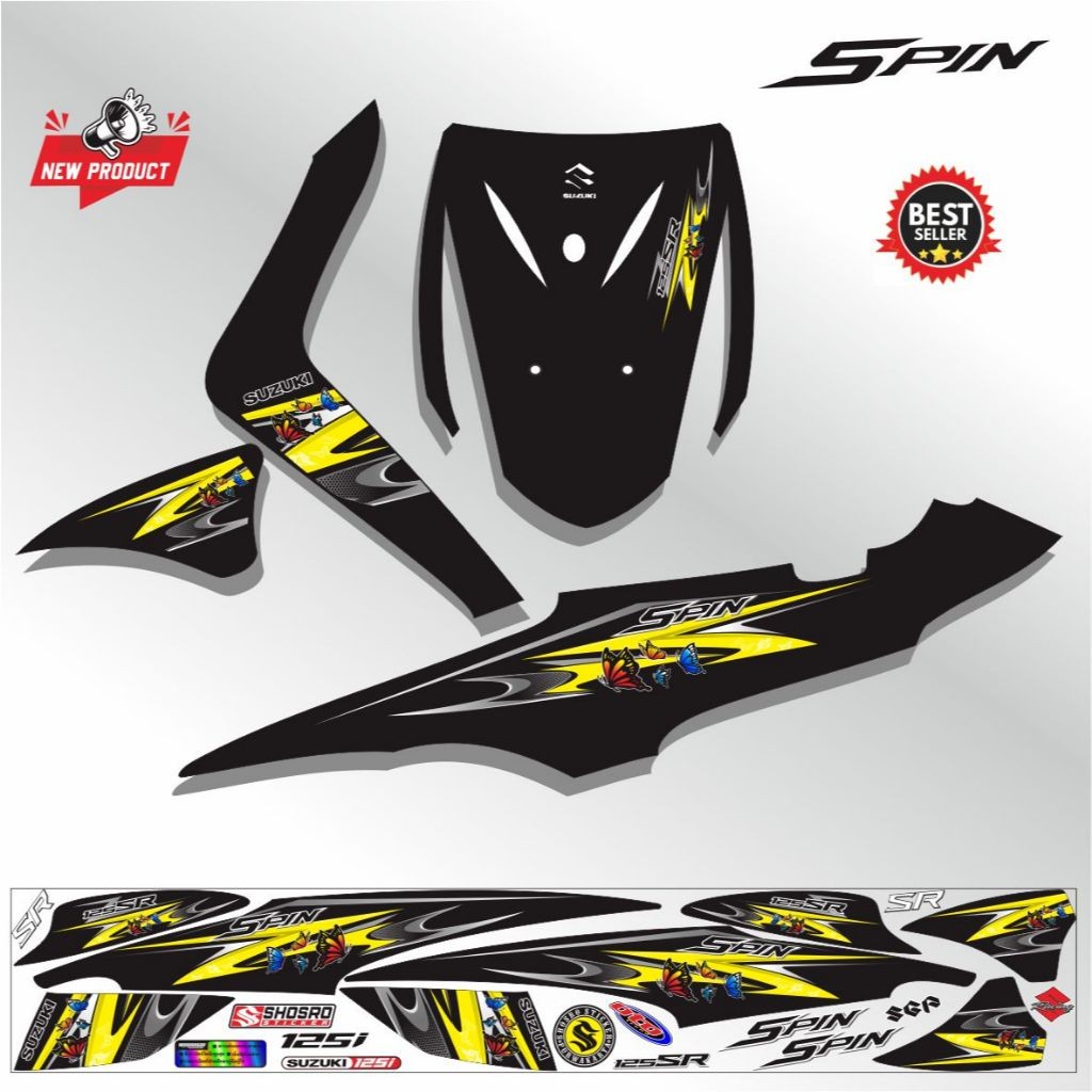 VARIASI KEREN STIKER POLET MOTOR SPIN STRIPING SPIN 125